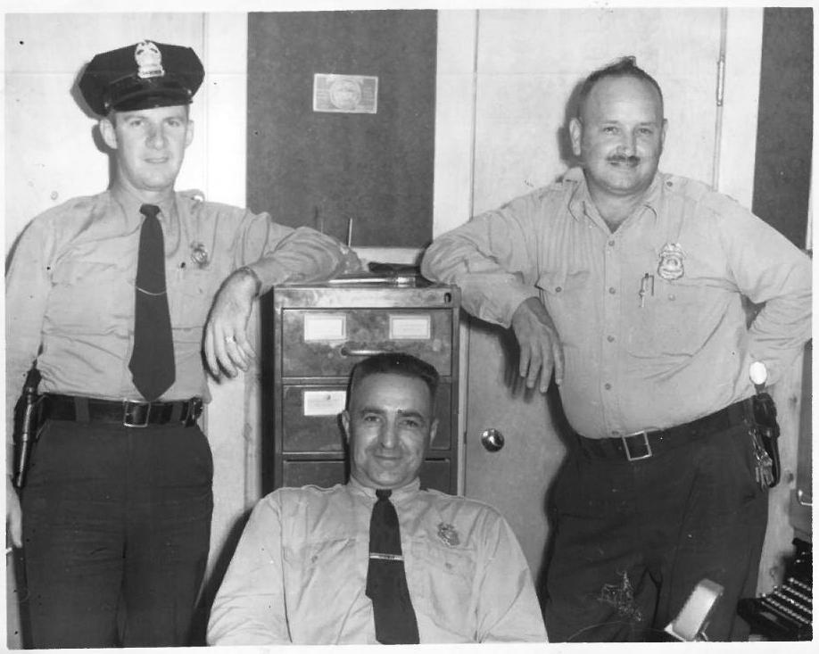 (L-R) Dick Davenport, Chief George Hooper, Frank Pollock 1955