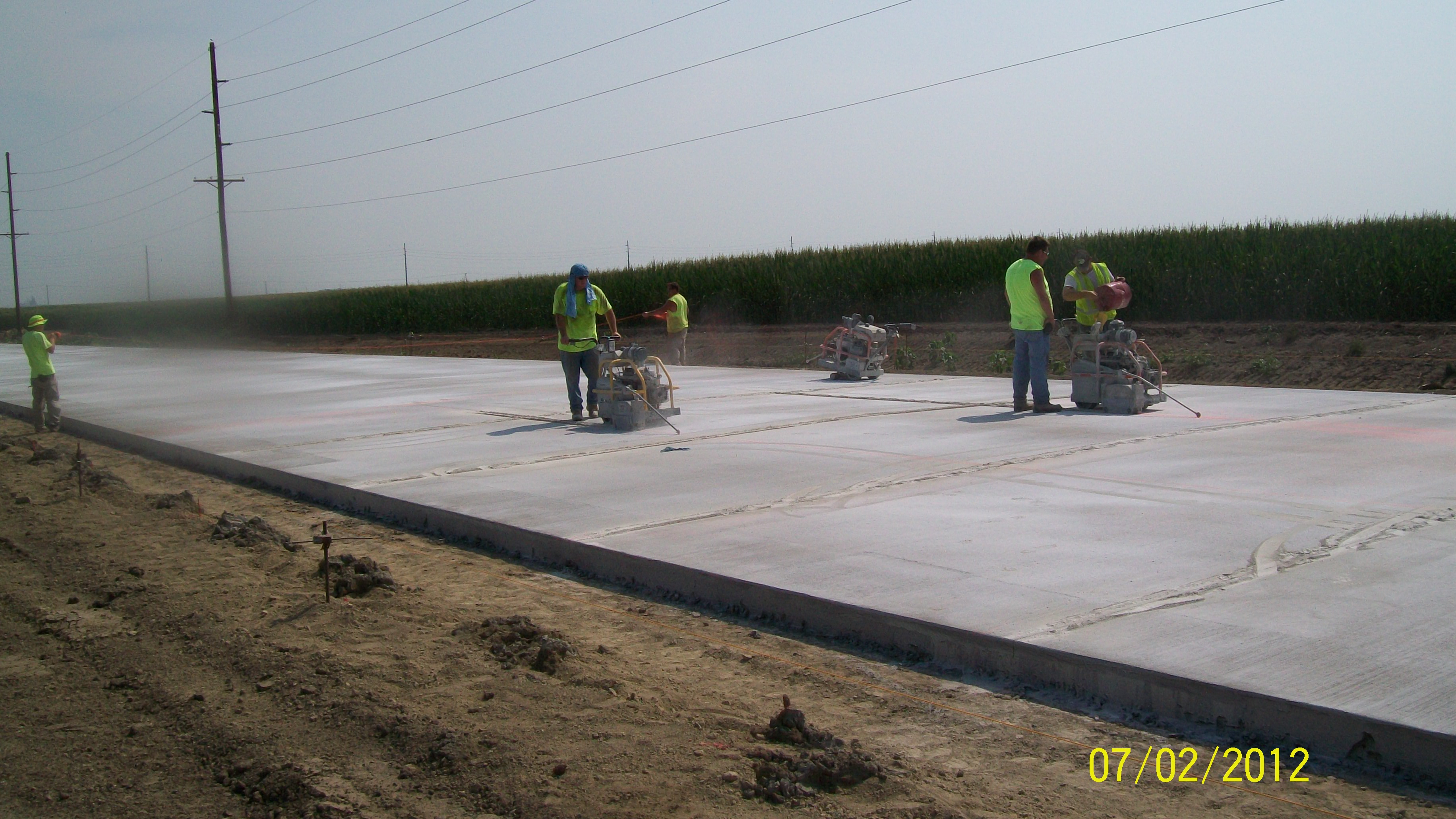 Grooves being cut in new Murray Road Cement